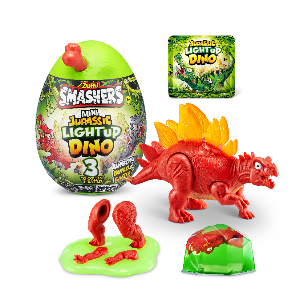 Smashers jaja iznenađenja s dinosaurima Light-up mini Dino prikaz ambalaže i sadržaja