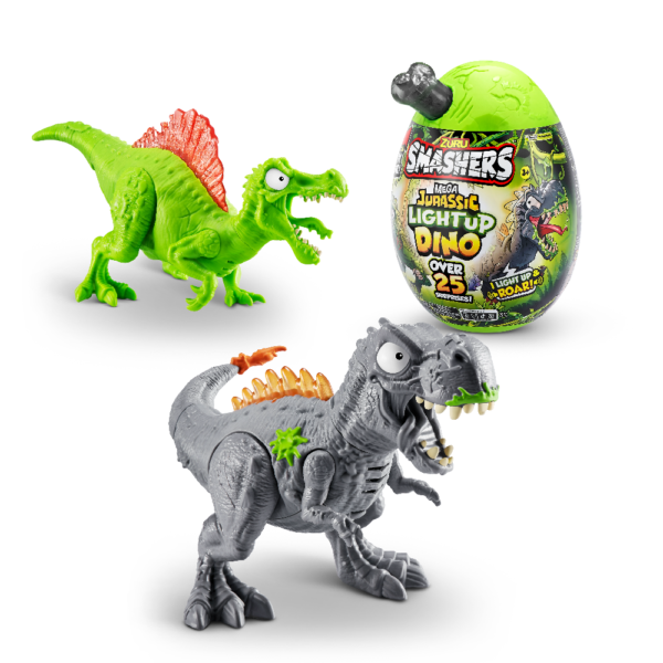 Smashers jaja iznenađenja s dinosaurima Light-Up mega Dino prikaz pakiranja i dijela sadržaja