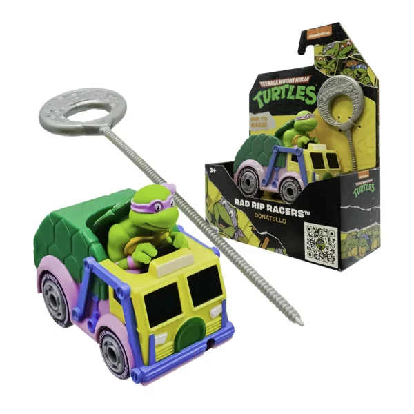 Nindža kornjače vozilo s figurom Donatello Rad Rip Racers Classic