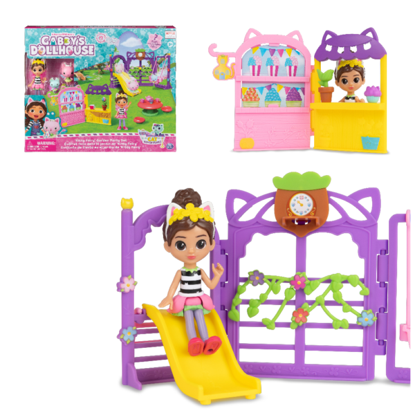 Gabby's Dollhouse Vilinska vrtna zabava set figura za kreativnu igru prikaz pakiranja i dijela zabave
