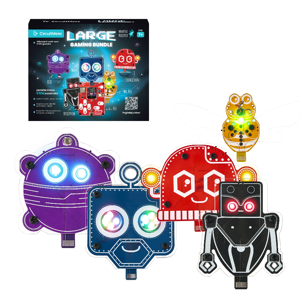 CircuitMess STEM dječje igračke Velikii gaming paket - BIT + 5 Wacky robota
