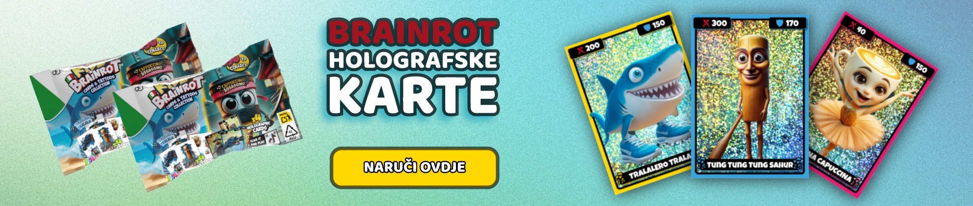 Italian Brainrot holografske karte za narudžbu na webshopu Pandin brlog
