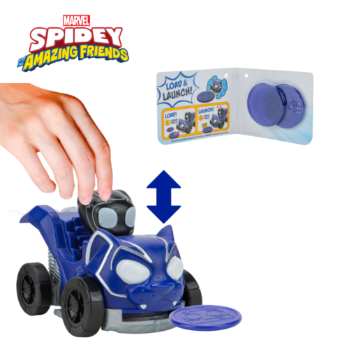 Spidey dječje igračke Disc Dashers Black Panther vozilo - Slika 2