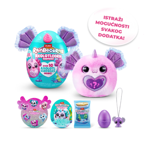 Rainbocorns Axolotlcorn jaje iznenađenja s 10 dodataka - Slika 2