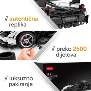 Rastar 1:8 Pagani Huayra BC veliki set kockica za sastavljanje vozila - Slika 2