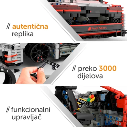 Rastar 1:8 Audi R8 veliki set kockica za sastavljanje vozila - Slika 3