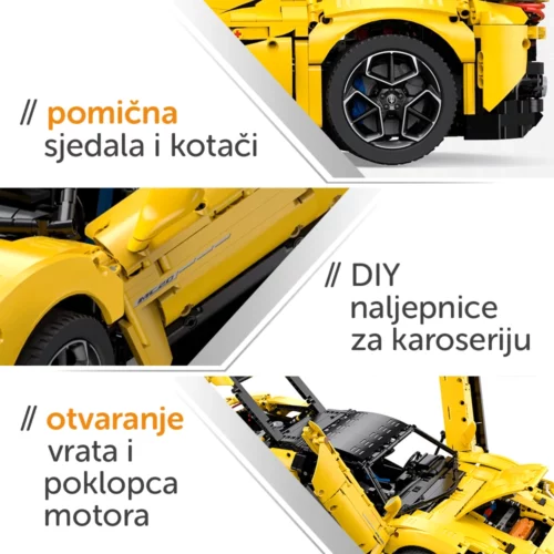 Rastar 1:8 Maserati MC20 veliki set kockica za sastavljanje vozila - Slika 5