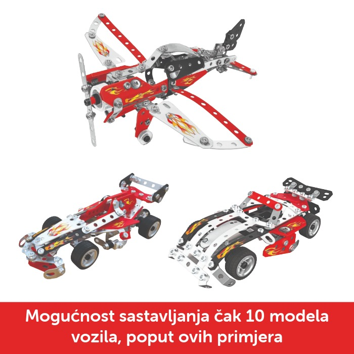 Meccano STEM modularni set 10u1 trkaći automobil
