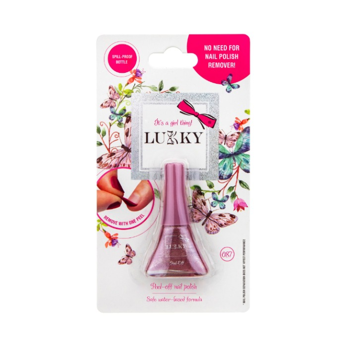 Lukky peel off lak za nokte 5,6ml - metalik biserna roza