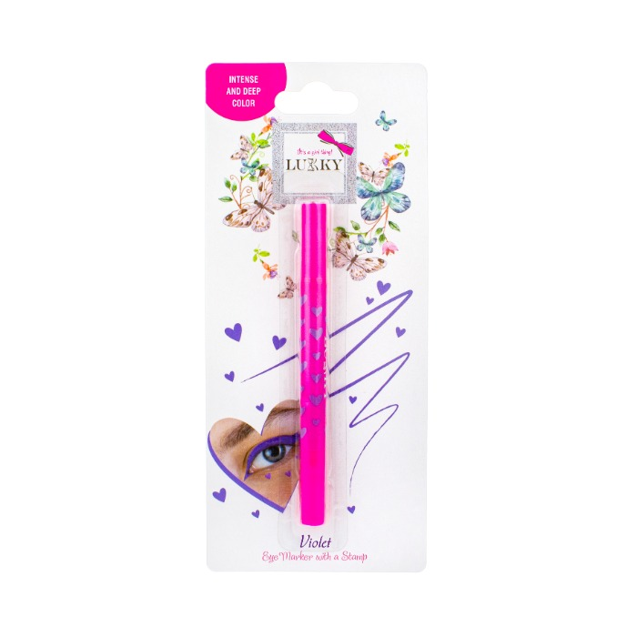 Lukky Violet Duo olovka za oči sa žigićem srce - ljubičasta