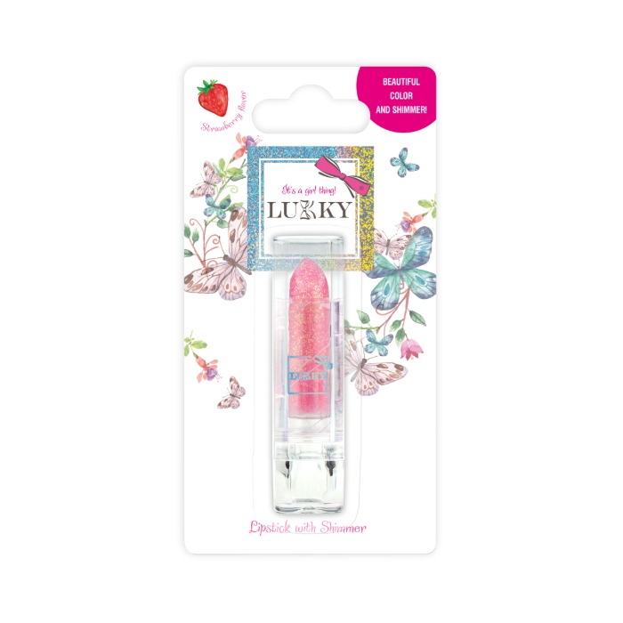 Lukky ruž sa šljokicama okus jagode - pink