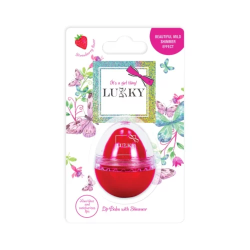 Lukky melem za usne sa šljokicama u obliku jajeta 10ml - crvena aurora - Slika 1