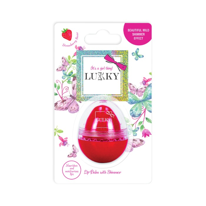 Lukky melem za usne sa šljokicama u obliku jajeta 10ml - crvena aurora