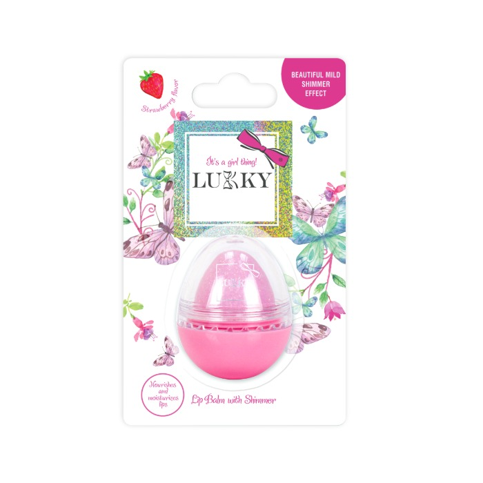 Lukky melem za usne sa šljokicama u obliku jajeta 10ml - nježno roza
