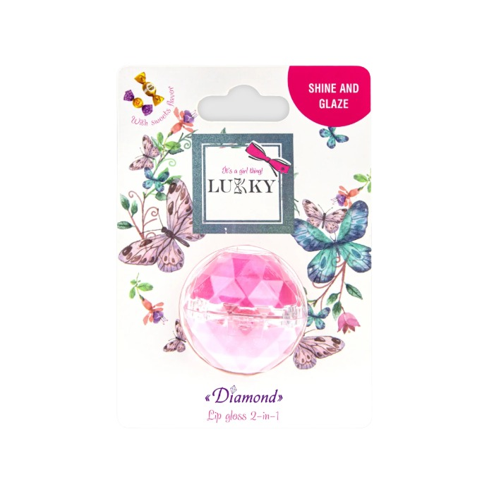 Lukky sjajilo za usne Diamond 2u1 2x5ml - fuksija, roza
