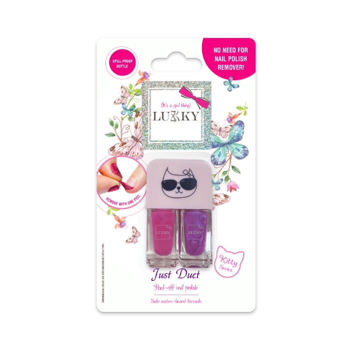 Lukky peel off lak za nokte 2u1 Just Duet 7ml - ljubičasta