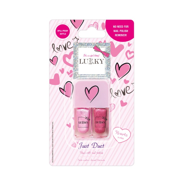 Lukky peel off lak za nokte 2u1 Just Duet 2x4ml - pastelno roza