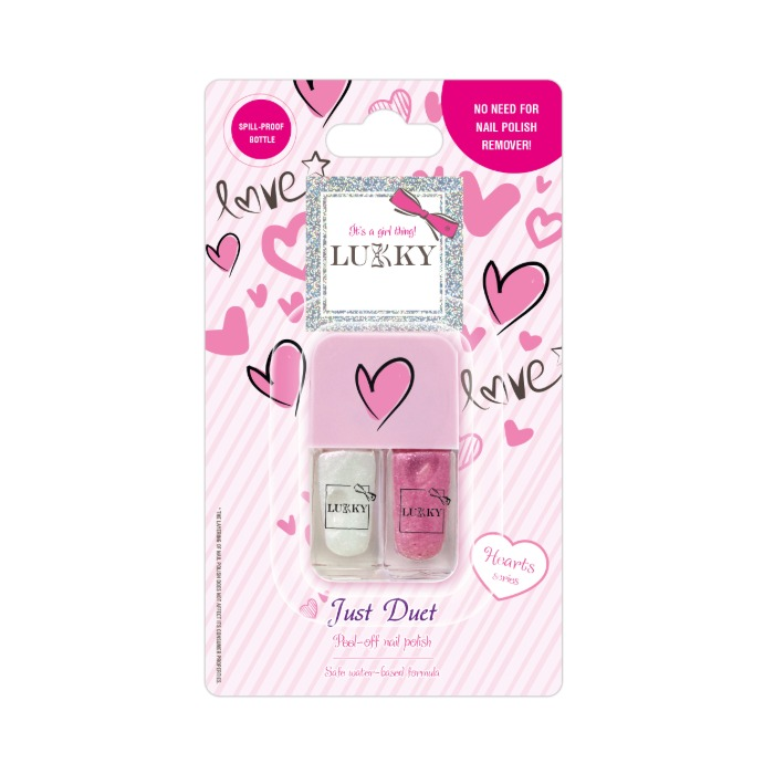 Lukky peel off lak za nokte 2u1 Just Duet 2x4ml  - roza