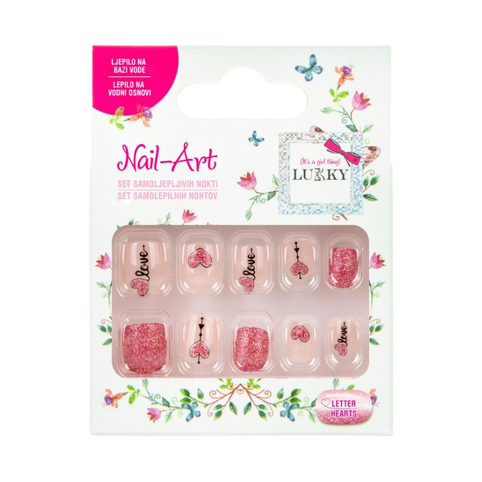 Lukky naljepnice za nokte Nail Art Letter Hearts 10 kom