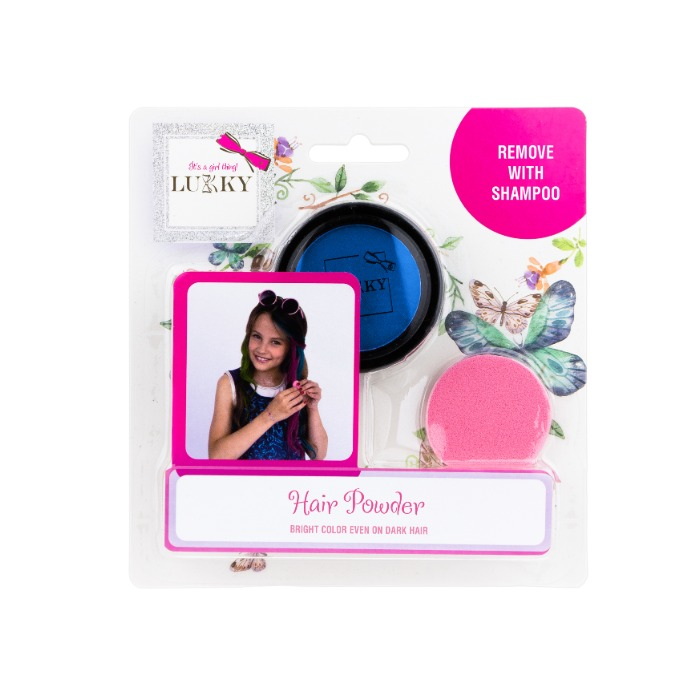 Lukky puder za kosu sa spužvom 3,5ml - plava